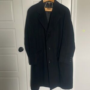 Vintage 100% Cashmere Overcoat Black Classic Old Money Classic Men’s XXL